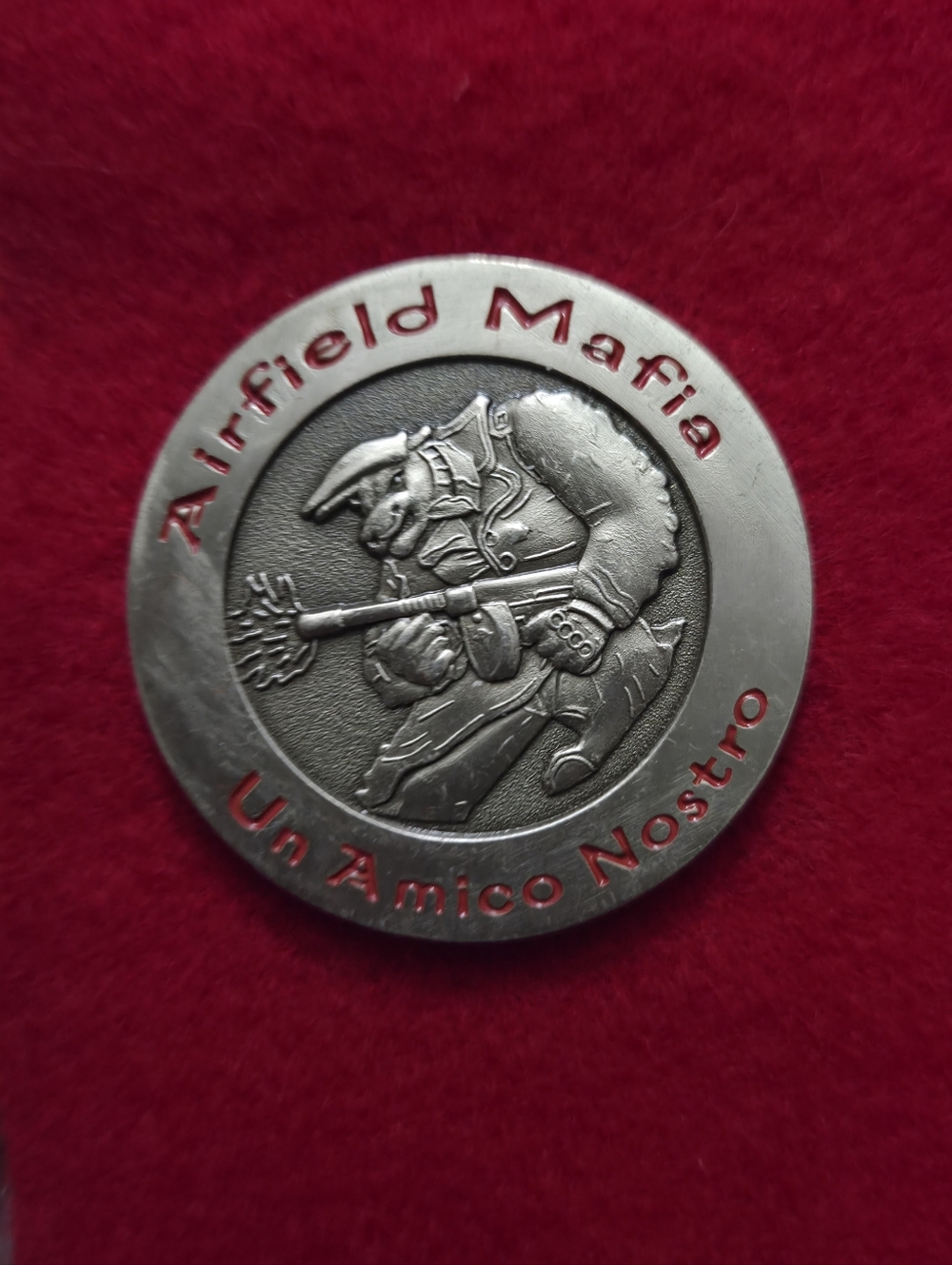 Airfield Mafia Commemorative Coin - Silver with Red Accents